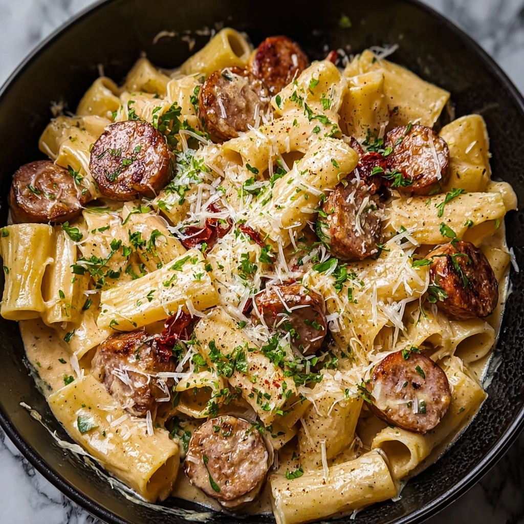 Creamy Cajun Sausage Pasta Recipe - Recipe Image