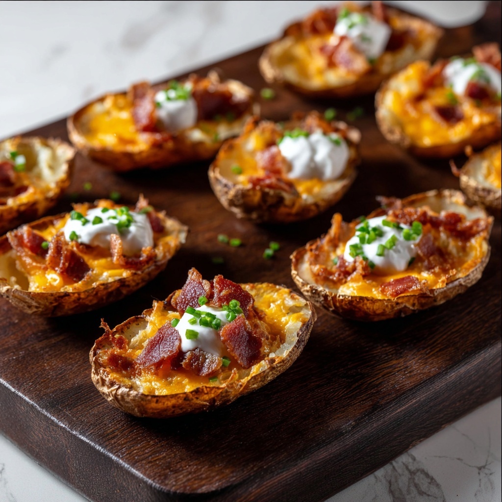 Crispy Oven Baked Potato Skins Recipe - Recipe Image