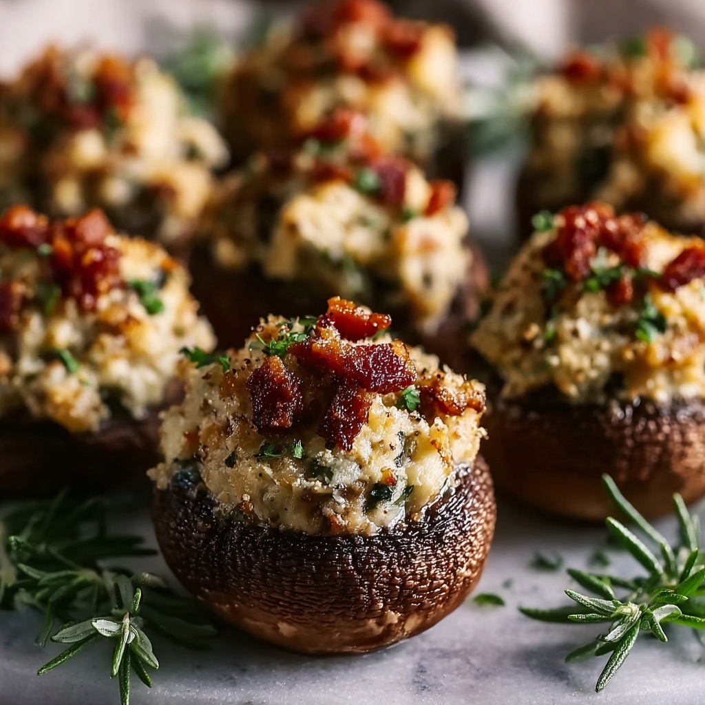 Best Christmas Stuffed Mushrooms Recipe - Recipe Image