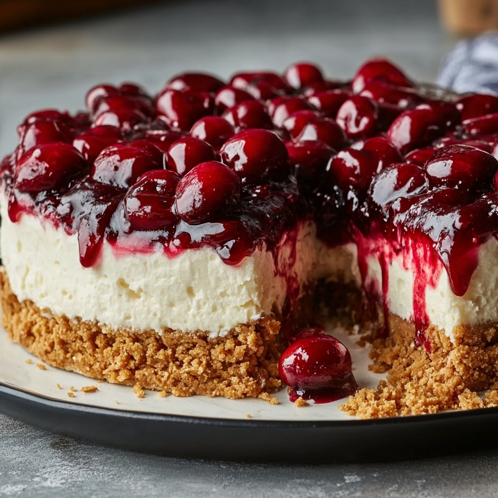 Easiest No-Bake Cherry Cheesecake Recipe - Recipe Image