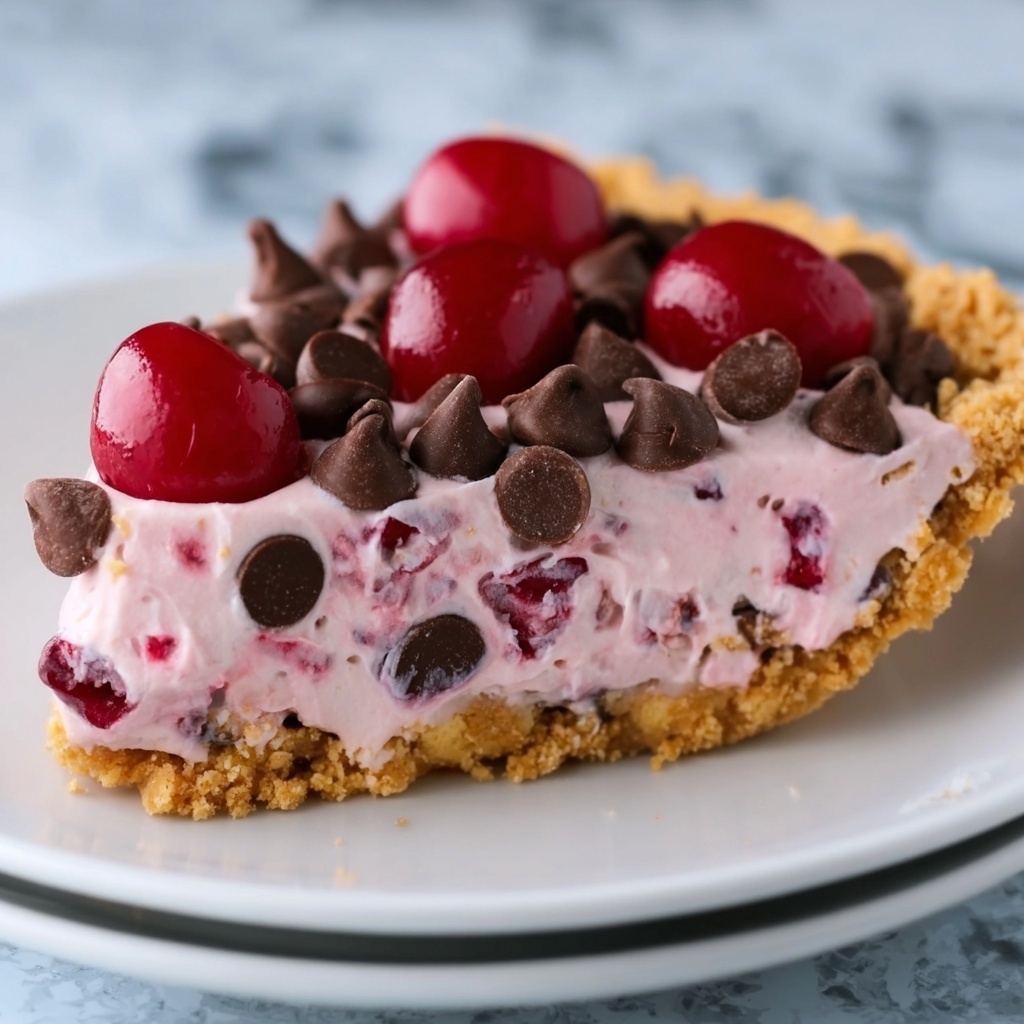 No-Bake Easy Cherry Chocolate Chip Pie Recipe - Recipe Image