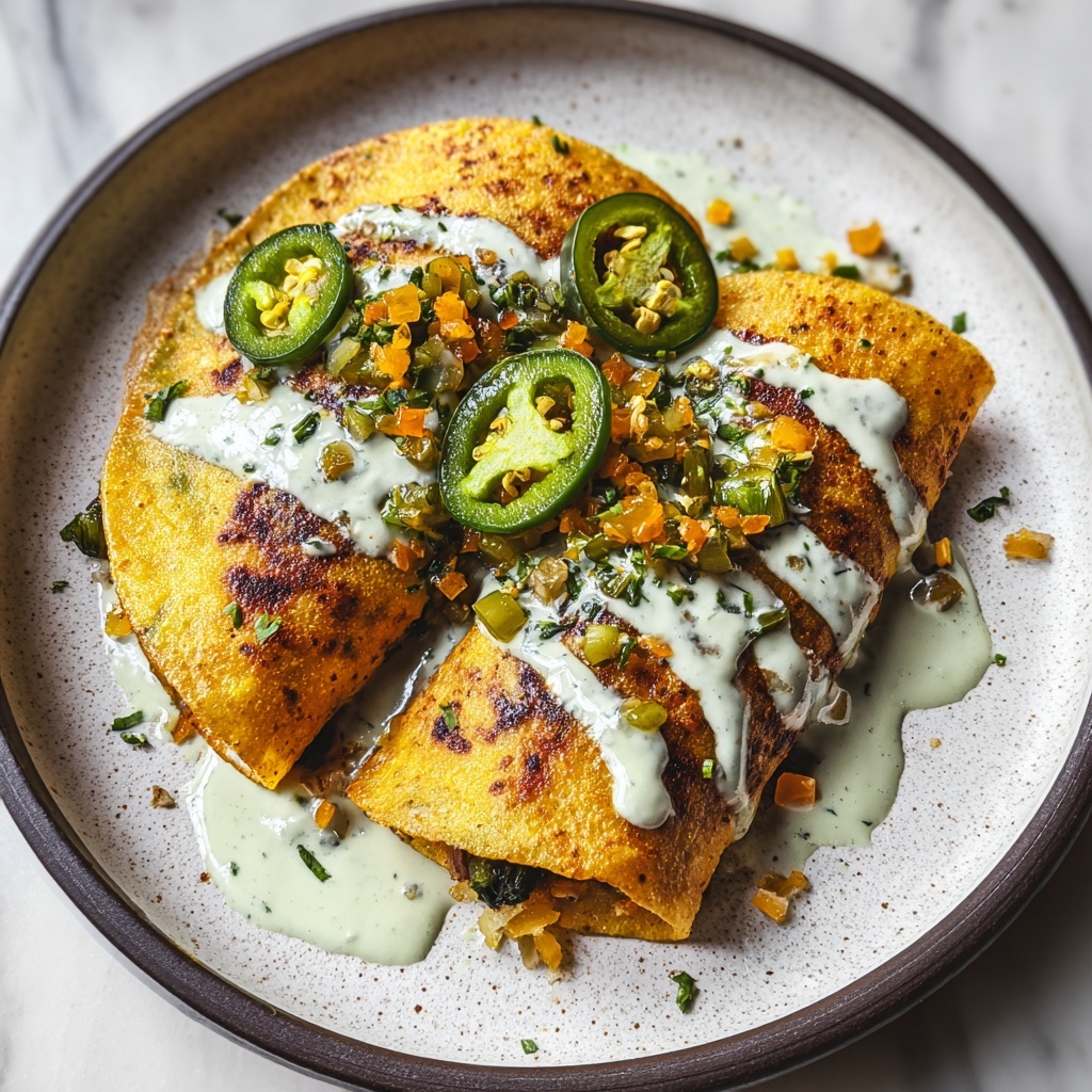 Cheesy Pumpkin Taquitos with Roasted Jalapeño Pepita Crema Recipe - Recipe Image