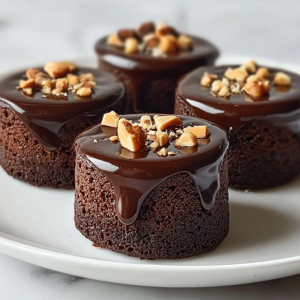 Mini Flourless Peanut Butter Chocolate Cakes Recipe - Recipe Image