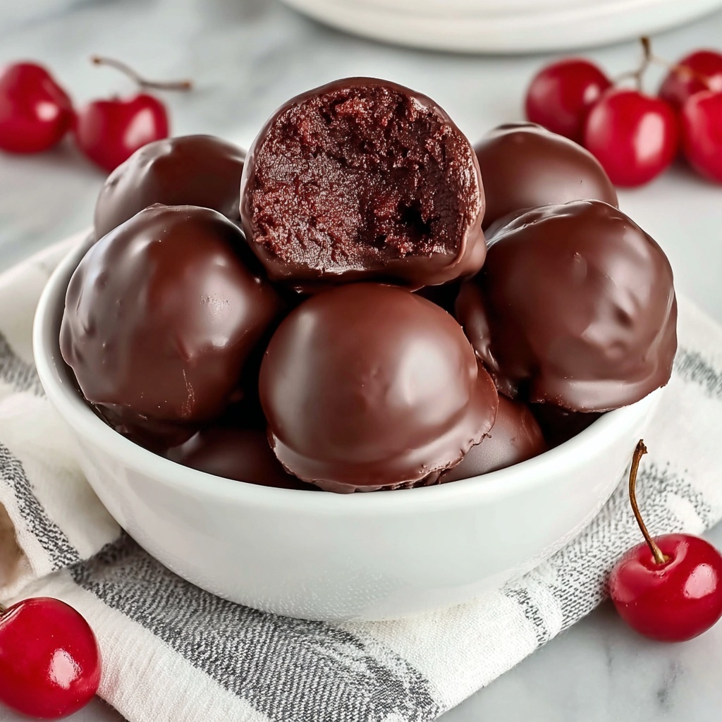 Chocolate Covered Cherry Brownie Bombs Recipe - Recipe Image