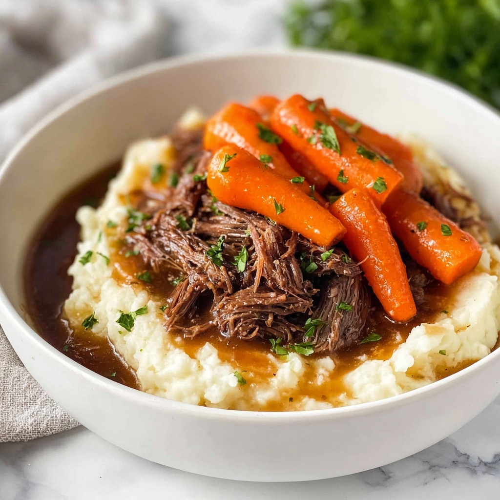 Slow Cooker Garlic Herb Pot Roast Recipe - Recipe Image
