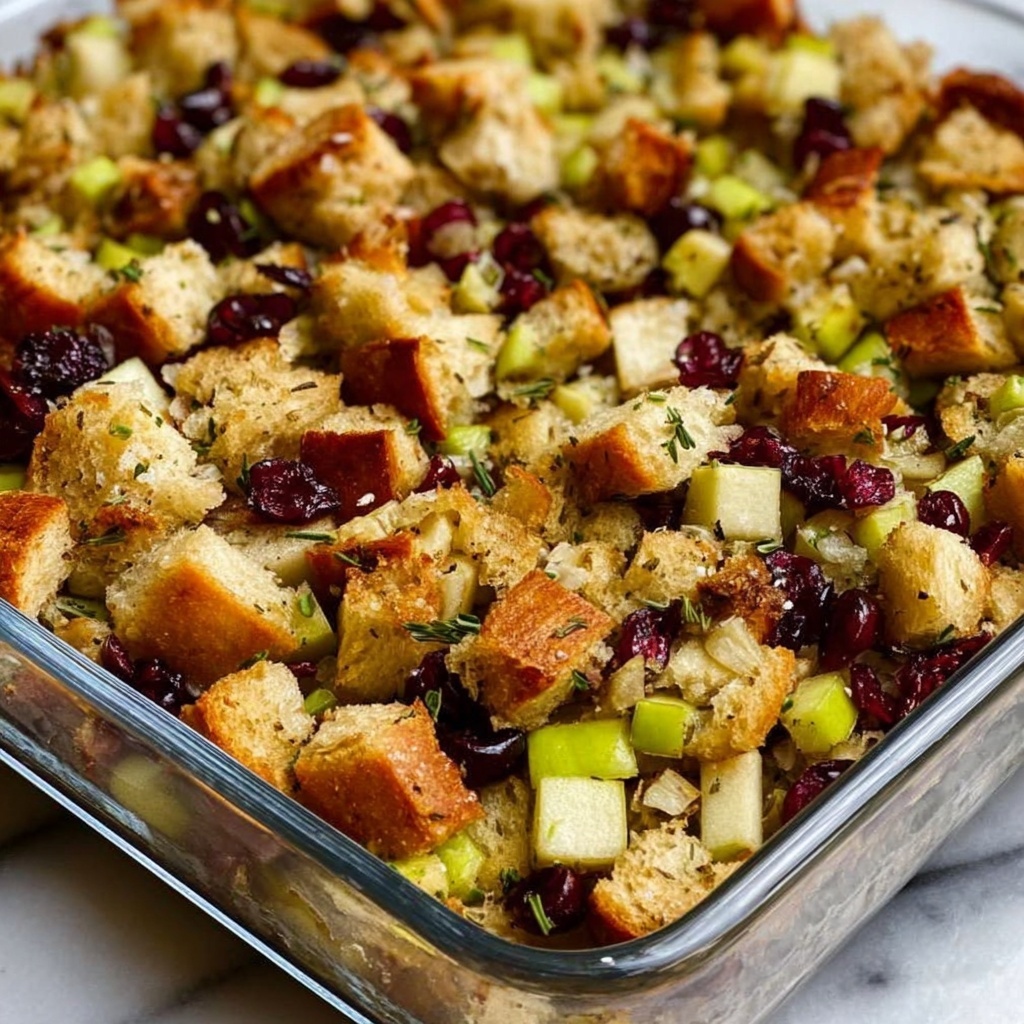 Sausage, Apple, and Cranberry Stuffing Recipe - Recipe Image