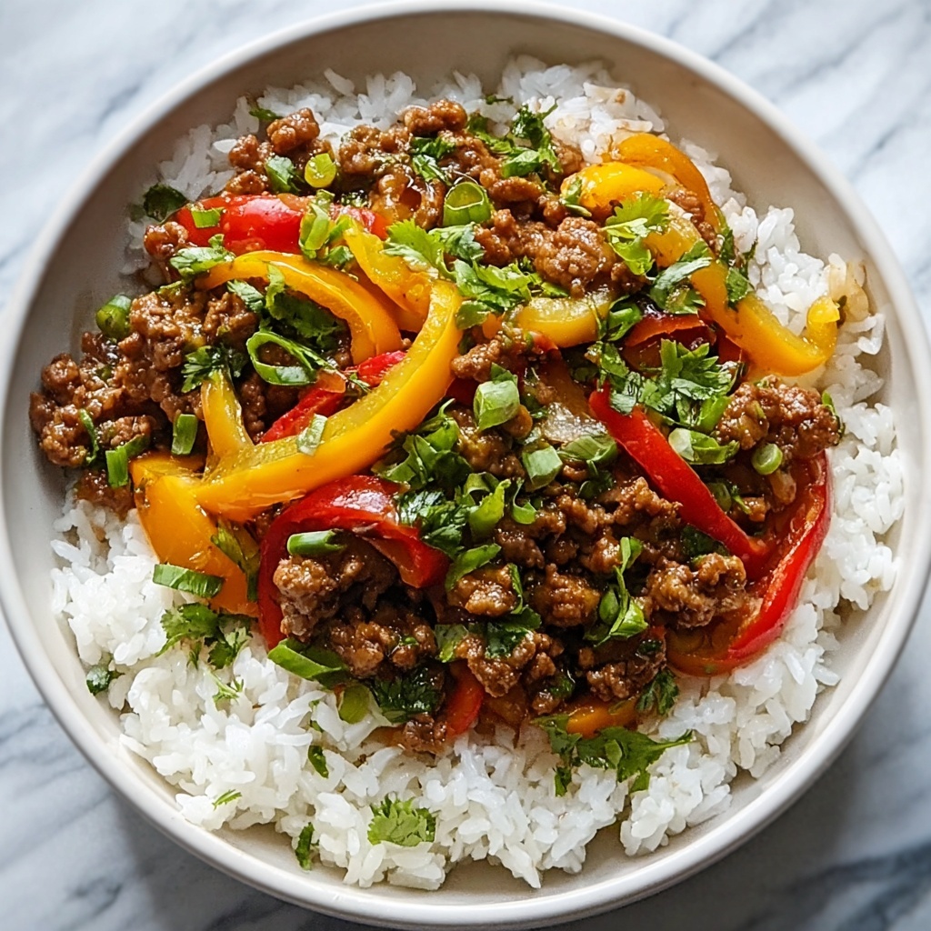 Beef and Pepper Rice Bowl Recipe - Recipe Image