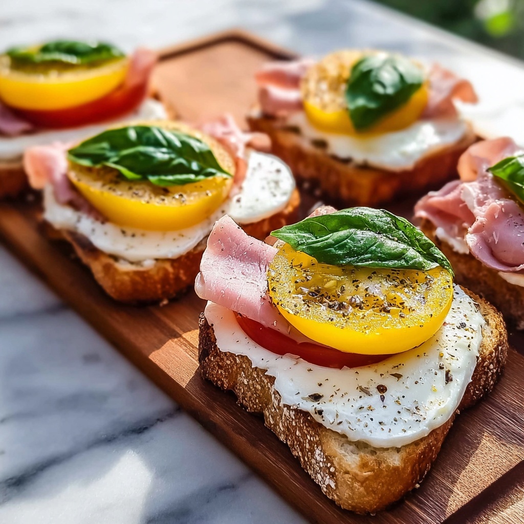 Cheesy Burrata Crostini with Prosciutto and Peaches Recipe - Recipe Image