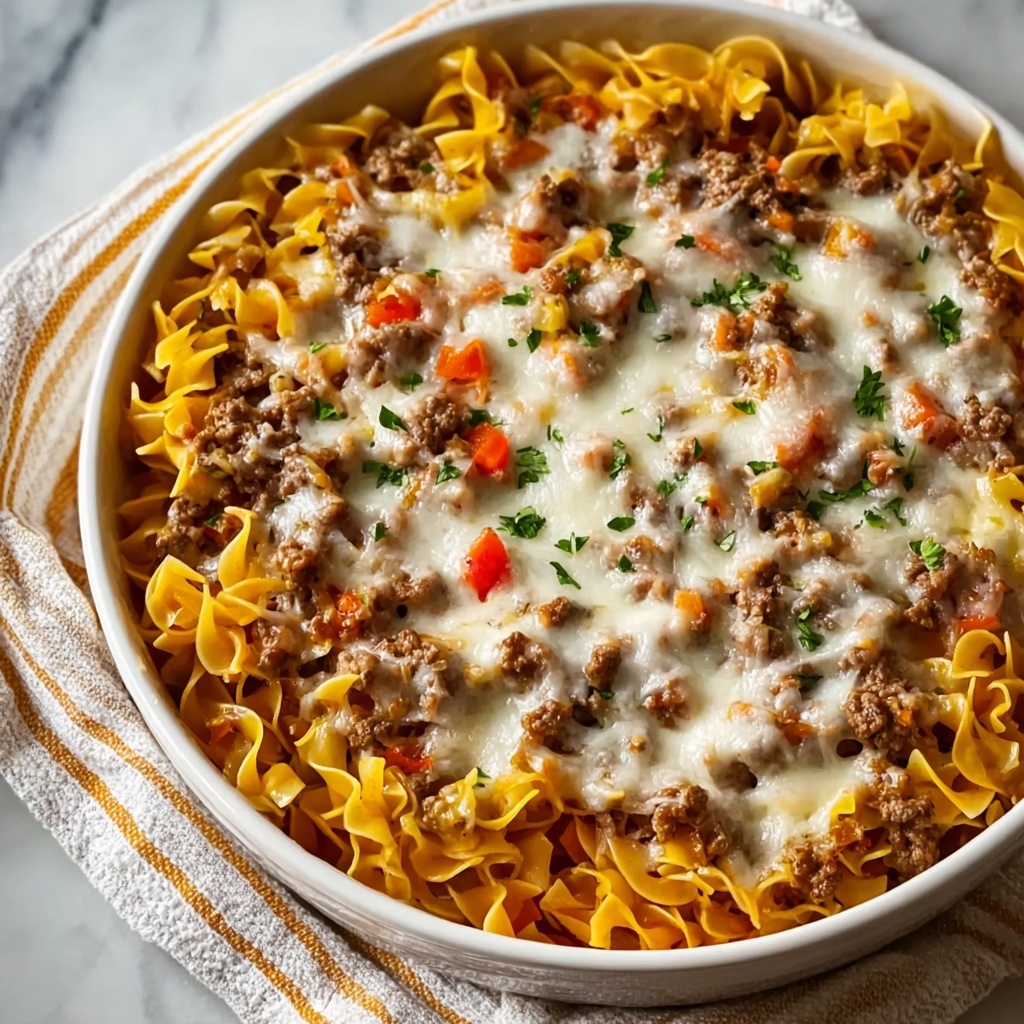 Cheesy Beef and Noodle Casserole Recipe - Recipe Image