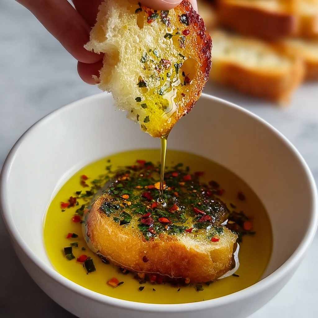 Olive Oil Bread Dip with Garlic and Herbs Recipe - Recipe Image