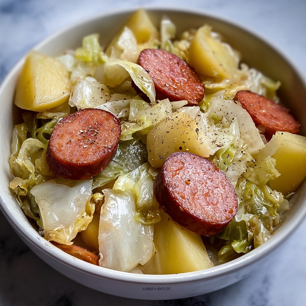 Delicious Slow Cooker Cabbage and Sausage Recipe - Recipe Image