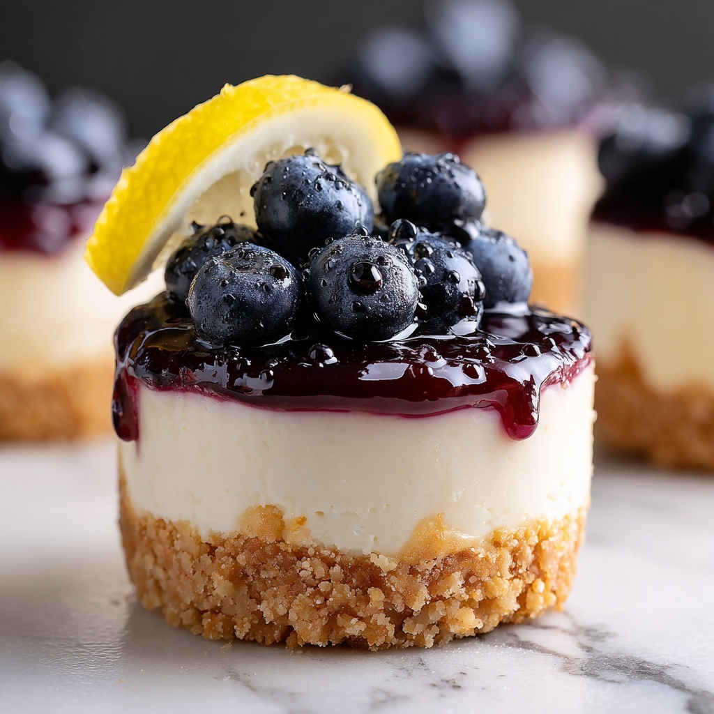 Mini Blueberry Lemon Cheesecake Recipe - Recipe Image