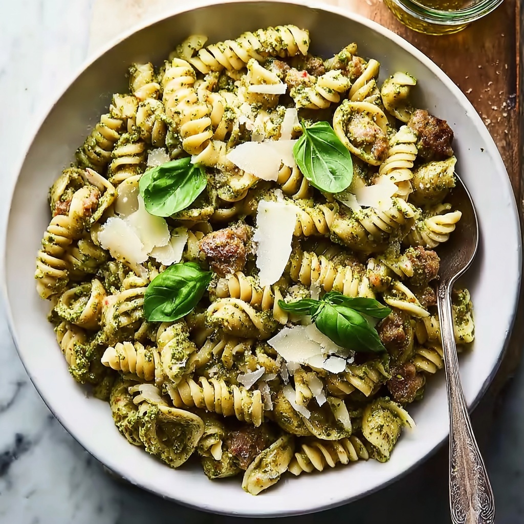 One Pot Lemon Basil, Asparagus, and Sausage Pasta Recipe - Recipe Image