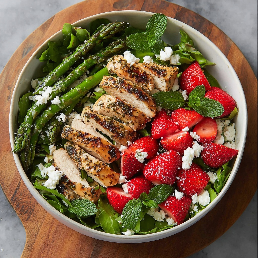 Strawberry Chicken Salad with Mint & Goat Cheese Recipe - Recipe Image
