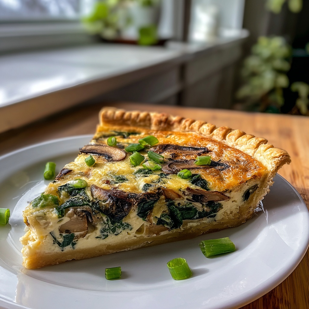Spinach & Mushroom Quiche Recipe - Recipe Image