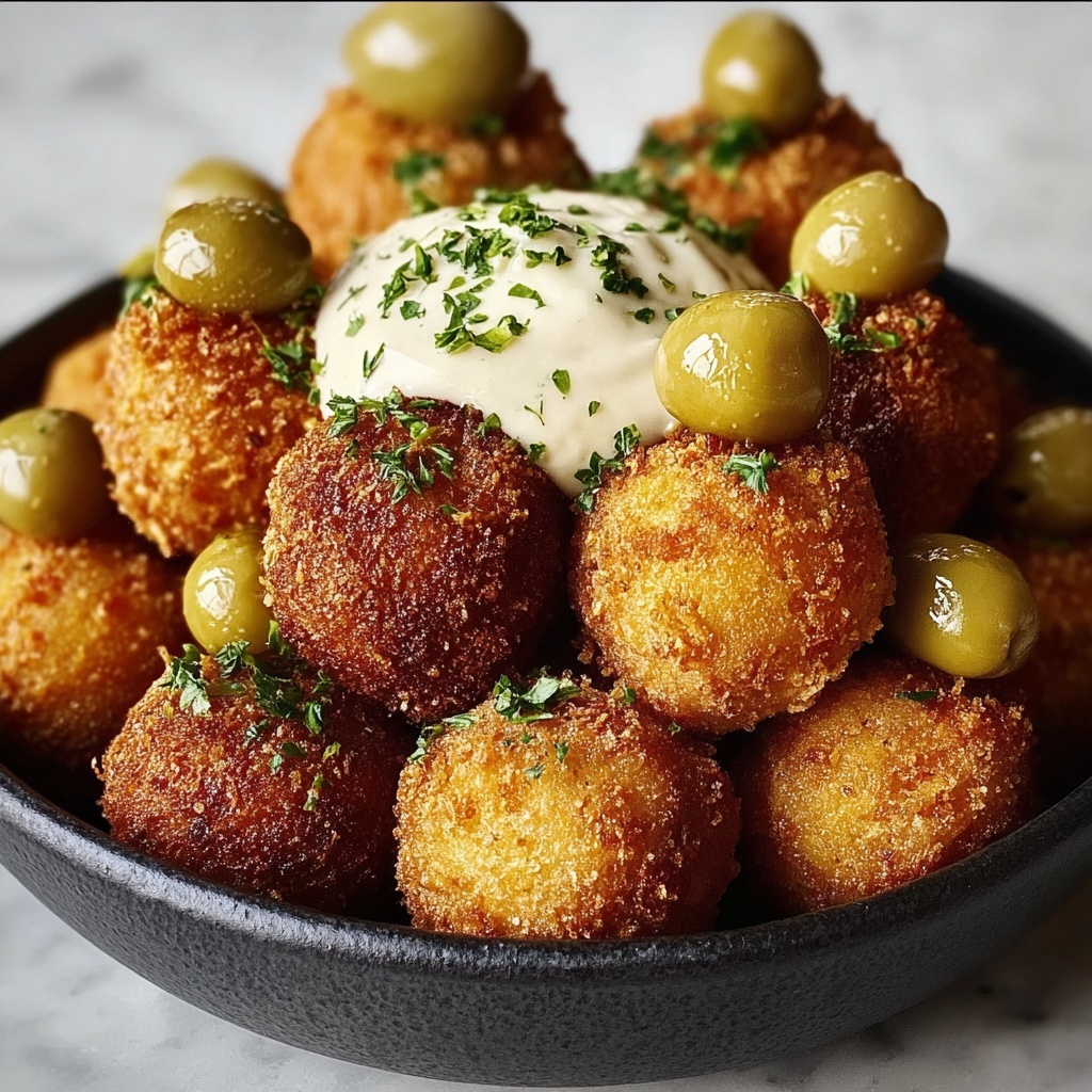 Fried Olives with Garlic Aioli Recipe - Recipe Image