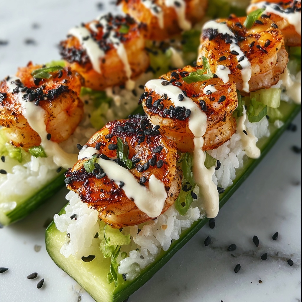Shrimp Avocado Cucumber Boats Recipe - Recipe Image