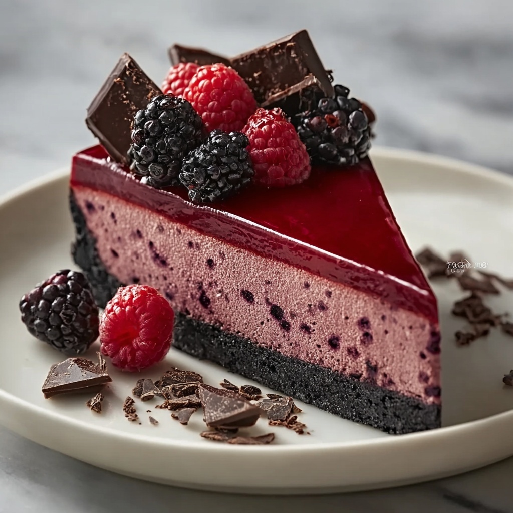 Dark Chocolate Blackberry Cheesecake Recipe - Recipe Image