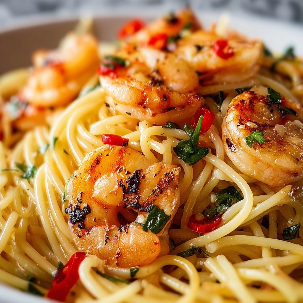Garlic and Chili Shrimp Pasta Recipe - Recipe Image