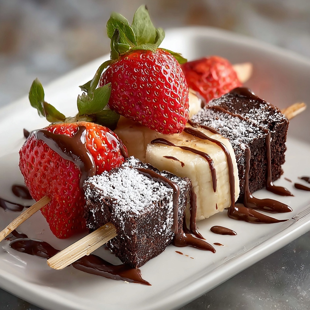 Strawberry Banana Brownie Skewers Recipe - Recipe Image