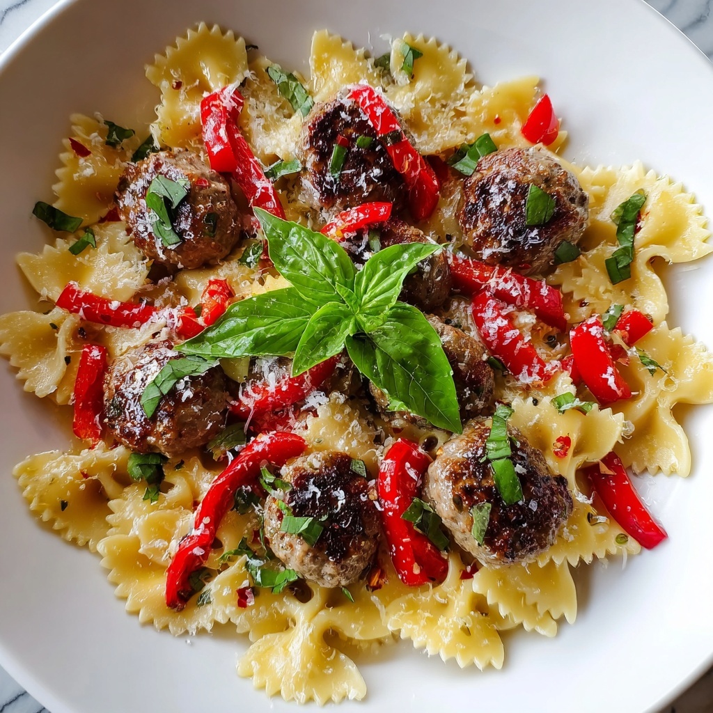 Italian Sausage and Bow Tie Pasta in Creamy Tomato Sauce Recipe - Recipe Image