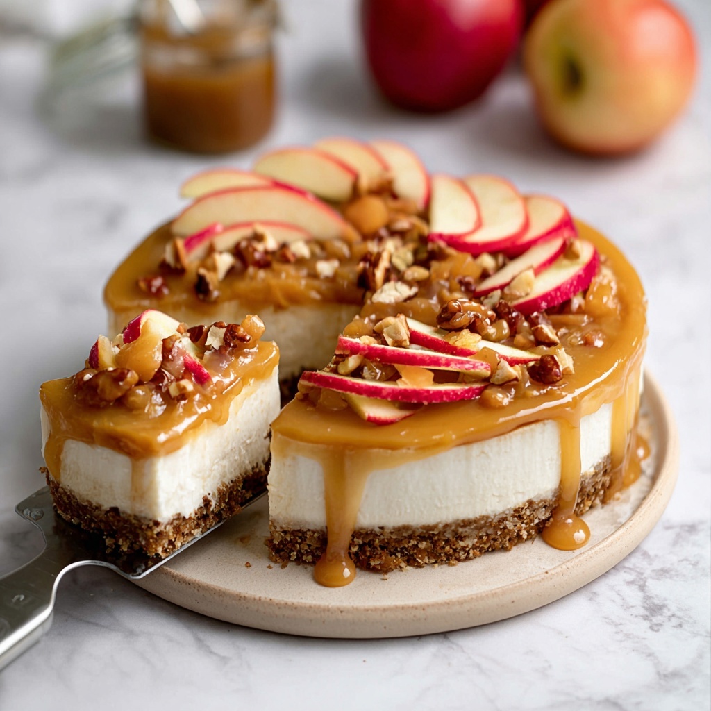 No Bake Caramel Apple Cheesecake Recipe - Recipe Image