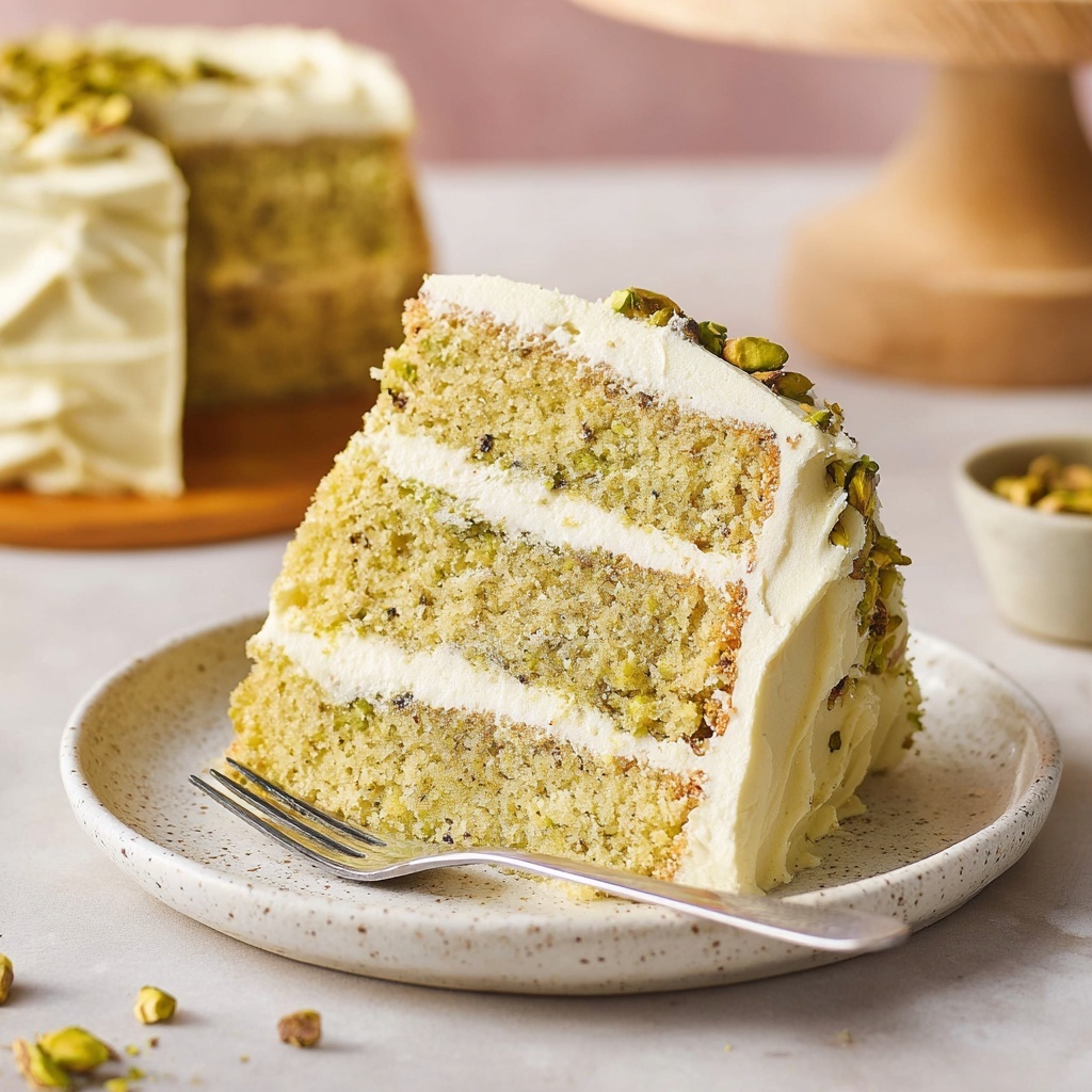 Vegan Pistachio Cake Recipe - Recipe Image