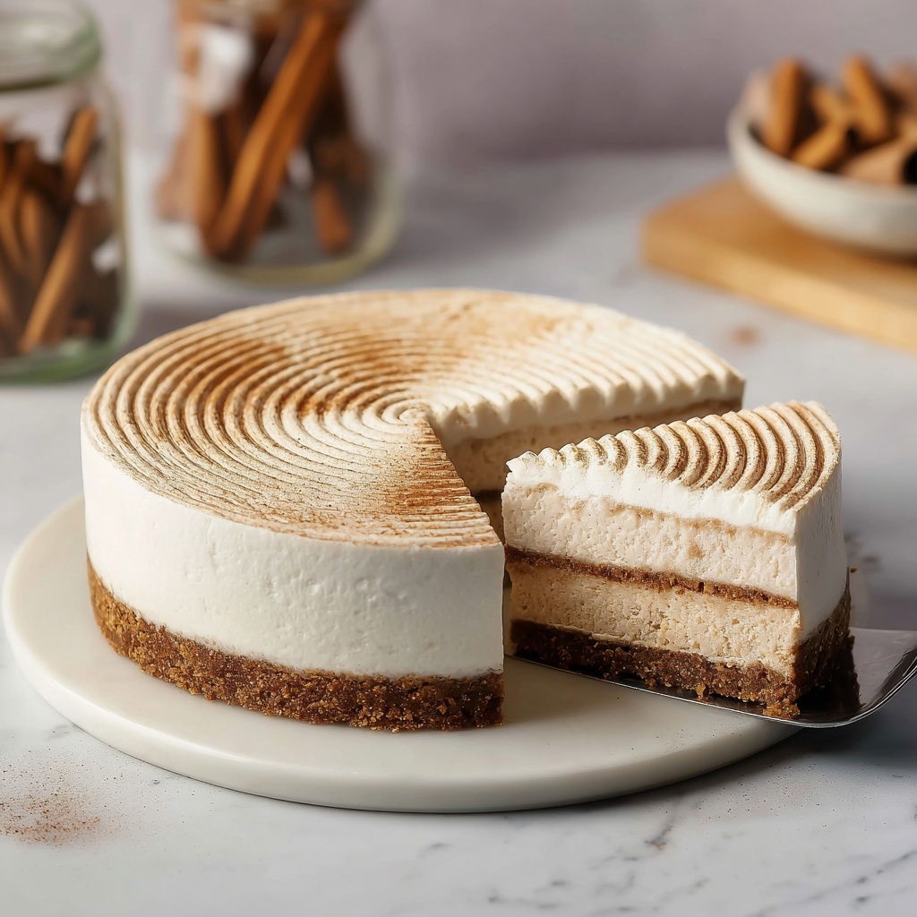 Vegan Cinnamon Roll Cheesecake Recipe - Recipe Image