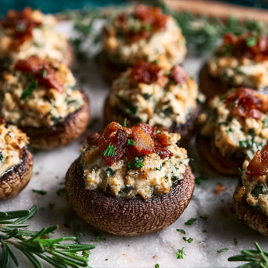 Best Christmas Stuffed Mushrooms Recipe - Recipe Image