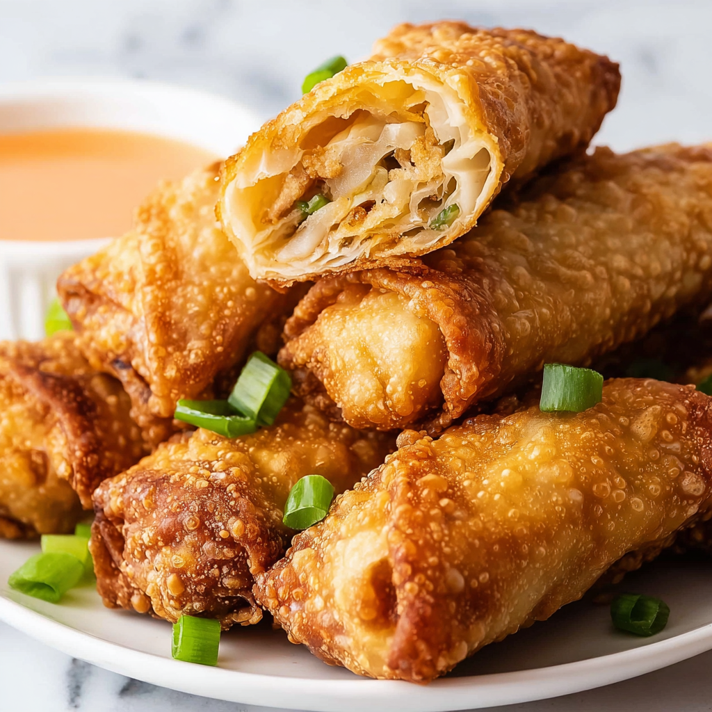 Air Fryer Crab Cake Egg Rolls with Fire Sauce Recipe - Recipe Image