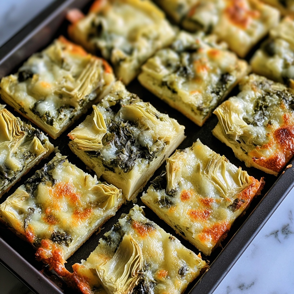 Spinach & Artichoke Dip Party Squares Recipe - Recipe Image