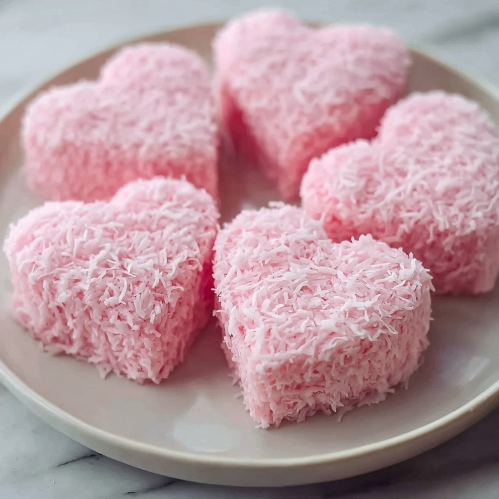 Pink Creamy Coconut Hearts Recipe - Recipe Image