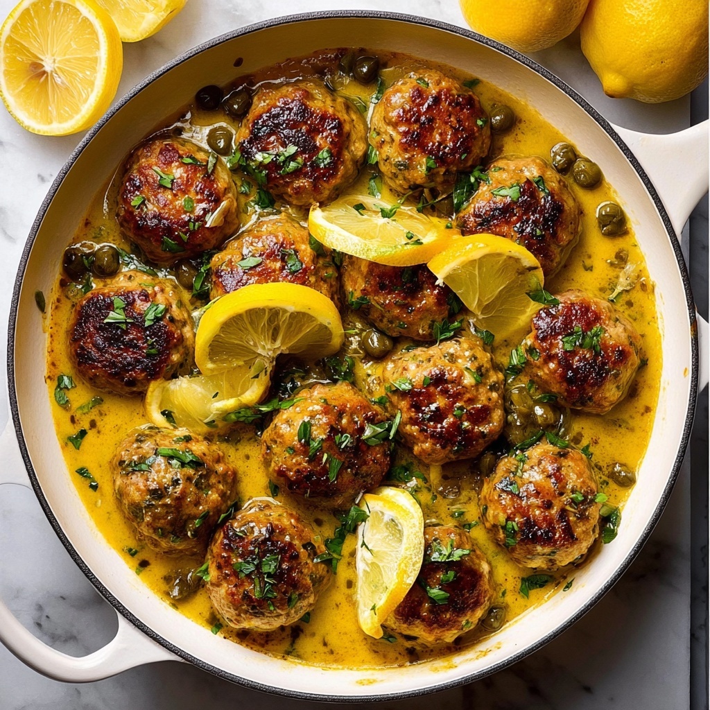 Saucy Chicken Piccata Meatballs Recipe - Recipe Image
