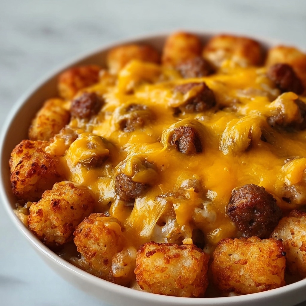 Cheesy Hot Dog Tater Tot Casserole Recipe - Recipe Image