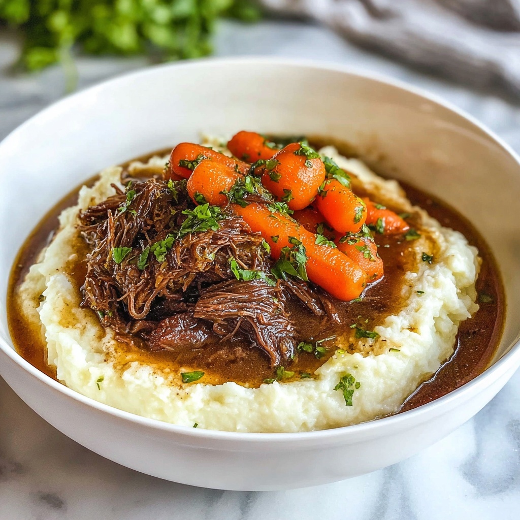 Slow Cooker Garlic Herb Pot Roast Recipe - Recipe Image