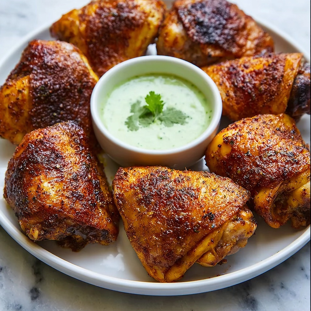 Peruvian-Style Roast Chicken with Green Cilantro Sauce Recipe - Recipe Image