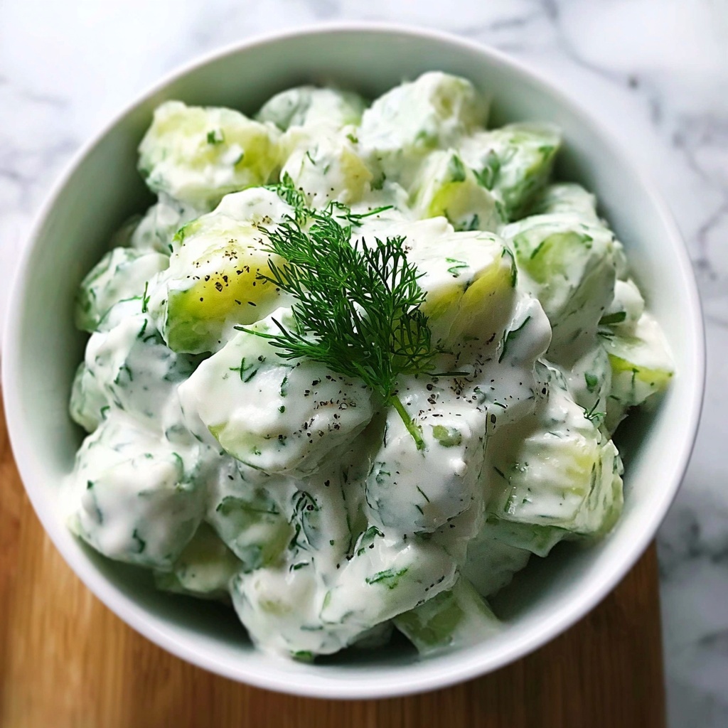 Refreshing and Tangy German Cucumber Salad with a Creamy Dressing Recipe - Recipe Image