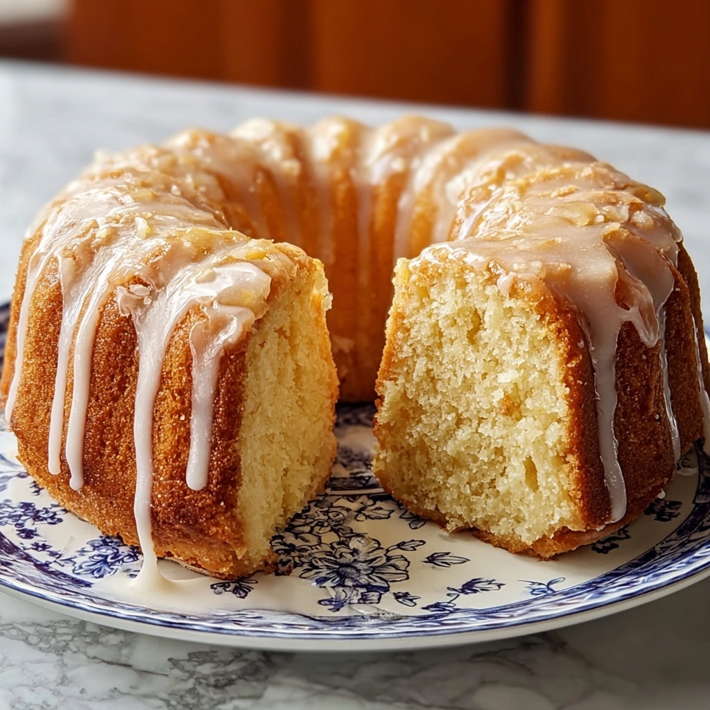 Vanilla Buttermilk Pound Cake with Cream Cheese Glaze Recipe - Recipe Image
