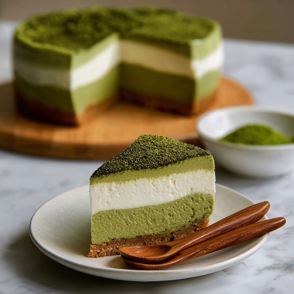 Matcha Green Tea Cheesecake Recipe - Recipe Image