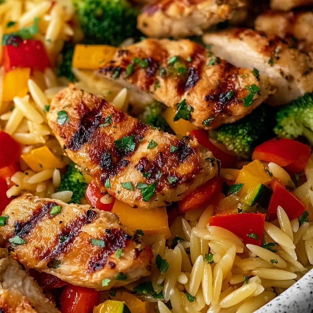 Lemon Chicken & Veggie Orzo Stir Fry Recipe - Recipe Image
