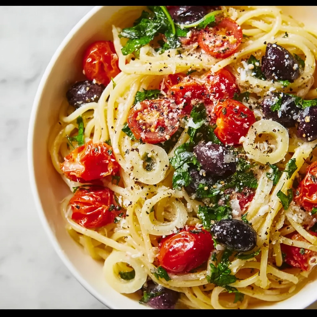 Spaghetti Salad with Cherry Tomatoes, Cucumber, and Feta Recipe - Recipe Image
