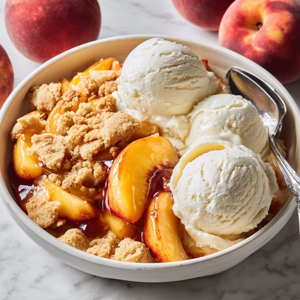 Peach Cobbler with Vanilla Ice Cream Recipe - Recipe Image