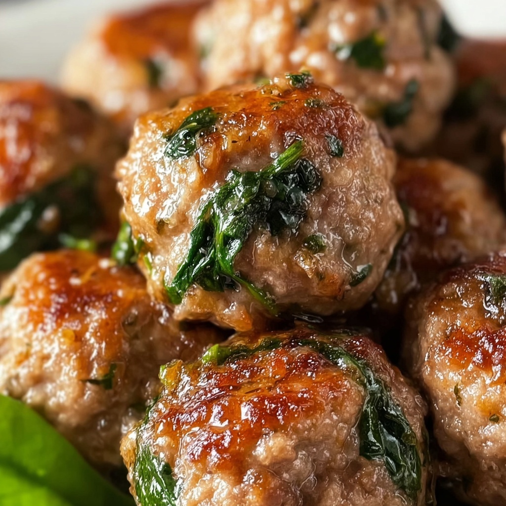 Baked Chicken Ricotta Meatballs with Spinach Recipe - Recipe Image