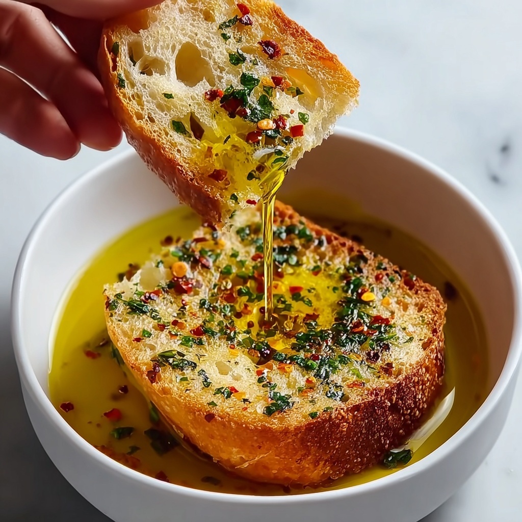Olive Oil Bread Dip with Garlic and Herbs Recipe - Recipe Image