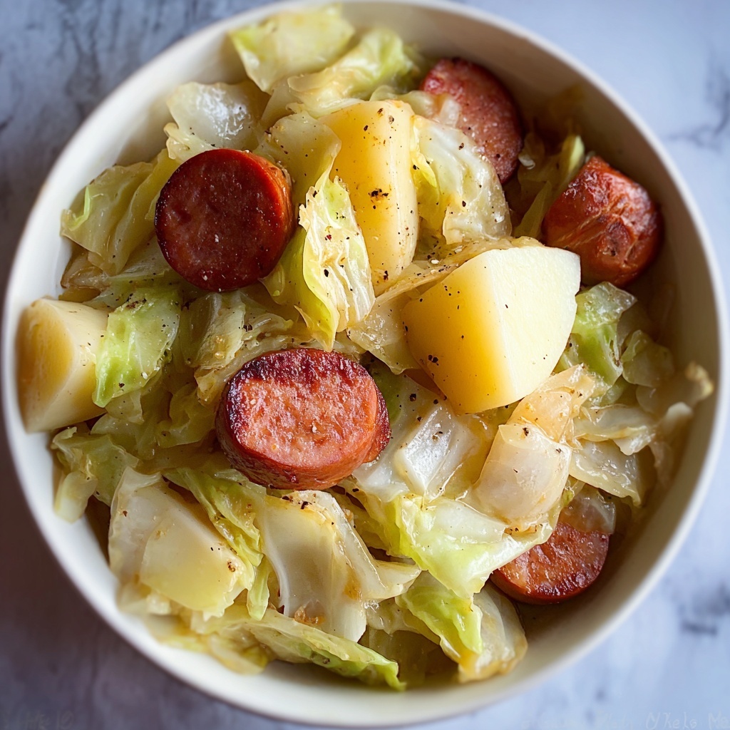 Delicious Slow Cooker Cabbage and Sausage Recipe - Recipe Image
