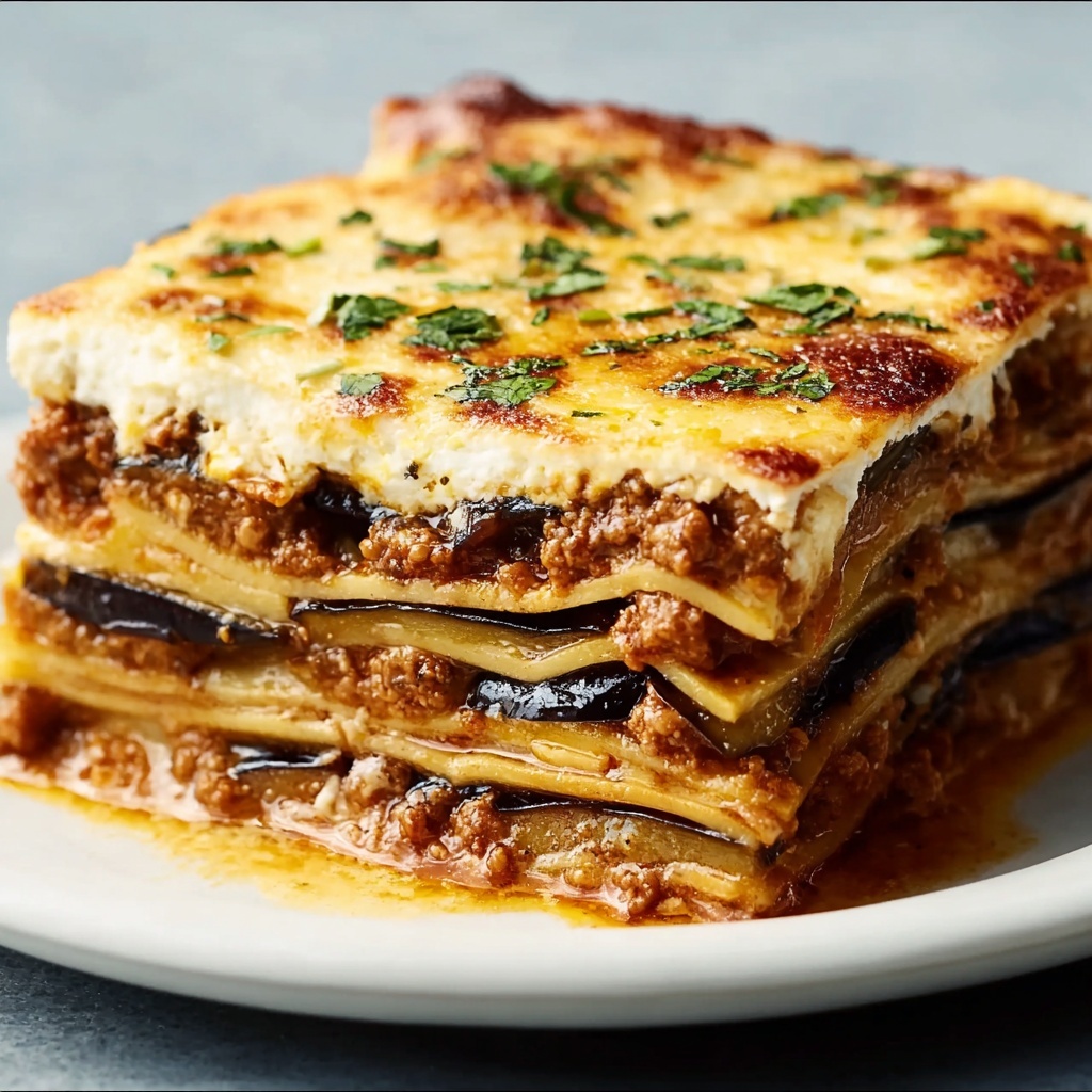 Classic Greek Eggplant Moussaka Recipe - Recipe Image