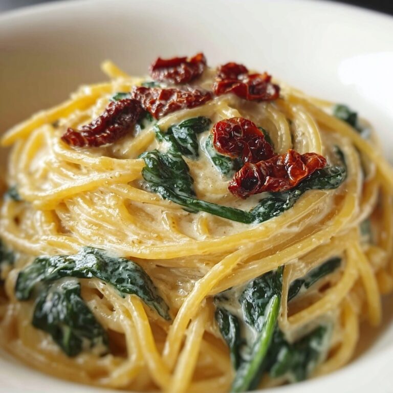 Spaghetti & Spinach with Sun-Dried Tomato Cream Sauce Recipe