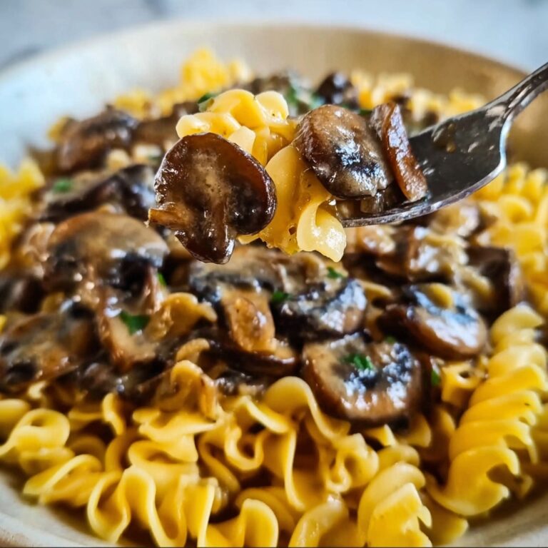 Creamy Mushroom Stroganoff with Egg Noodles Recipe