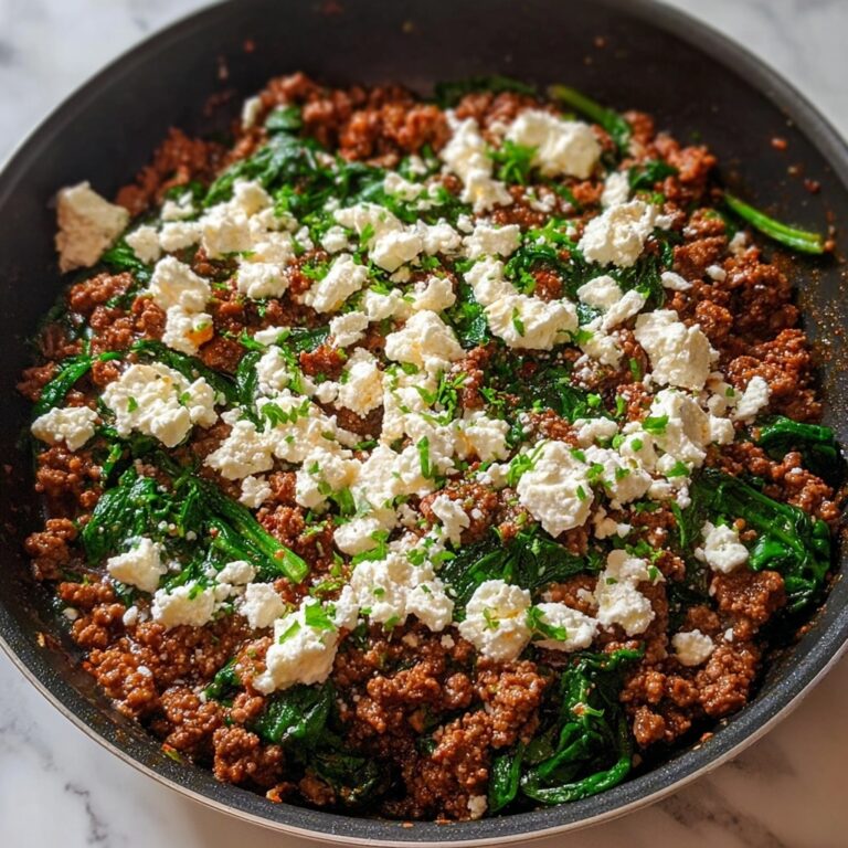 Ground Beef and Spinach Skillet with Feta Recipe