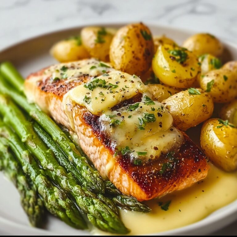 Spiced Salmon with Cheesy Asparagus & Garlic Herb Potatoes Recipe